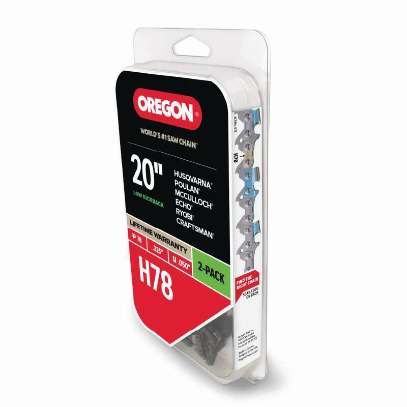 Oregon H78 2-Pack Chainsaw Chain for 20in. Bar Fits Echo, Husqvarna, John Deere, Poulan, Jonsered, Craftsman, Makita and others - H78T-21