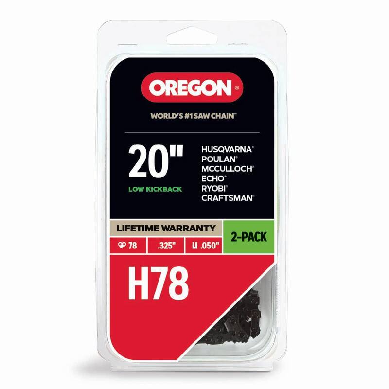 Oregon H78 2-Pack Chainsaw Chain for 20in. Bar Fits Echo, Husqvarna, John Deere, Poulan, Jonsered, Craftsman, Makita and others - H78T-21