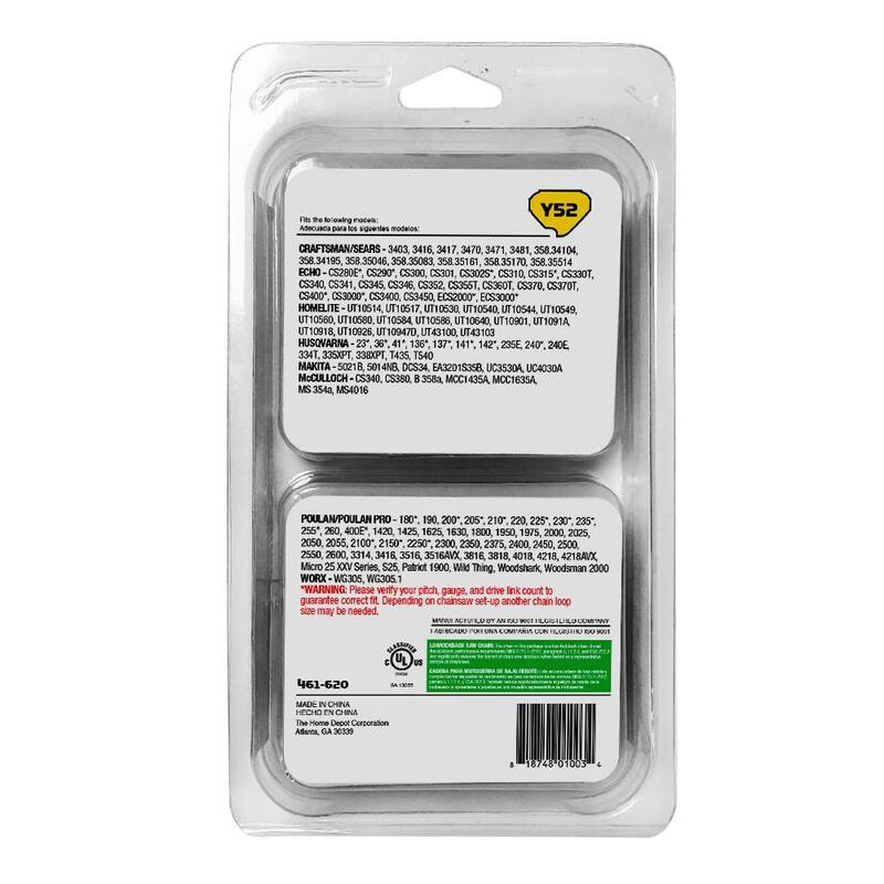 Powercare Y52 14 in. Chainsaw Chain (2-Pack) - CL15052X2PC2