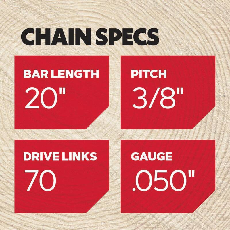 Oregon E70 Chainsaw Chain for 20in. Bar, Fits Echo, McCulloch, Homelite, Makita, Skil and others - E70-21