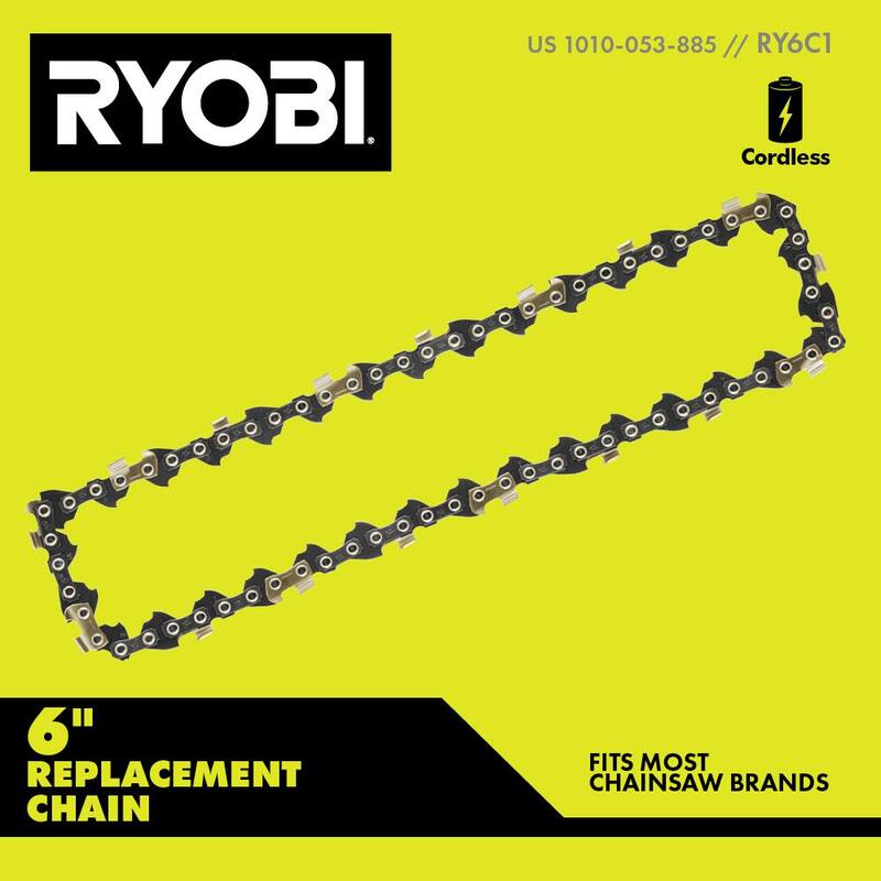 RYOBI 6 in. 0.043-Gauge Replacement Full Compliment Chainsaw Chain, 38 Links (Single-Pack) - RY6C1