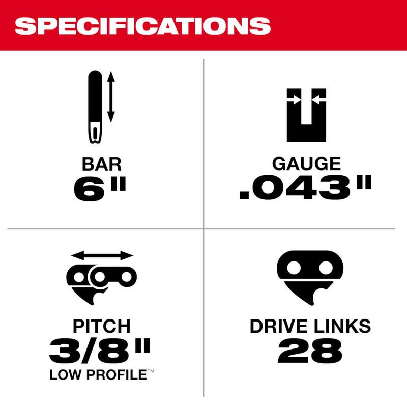 Milwaukee 6 in. Pruning Saw Chain with 28 Drive Links - 49-16-2732