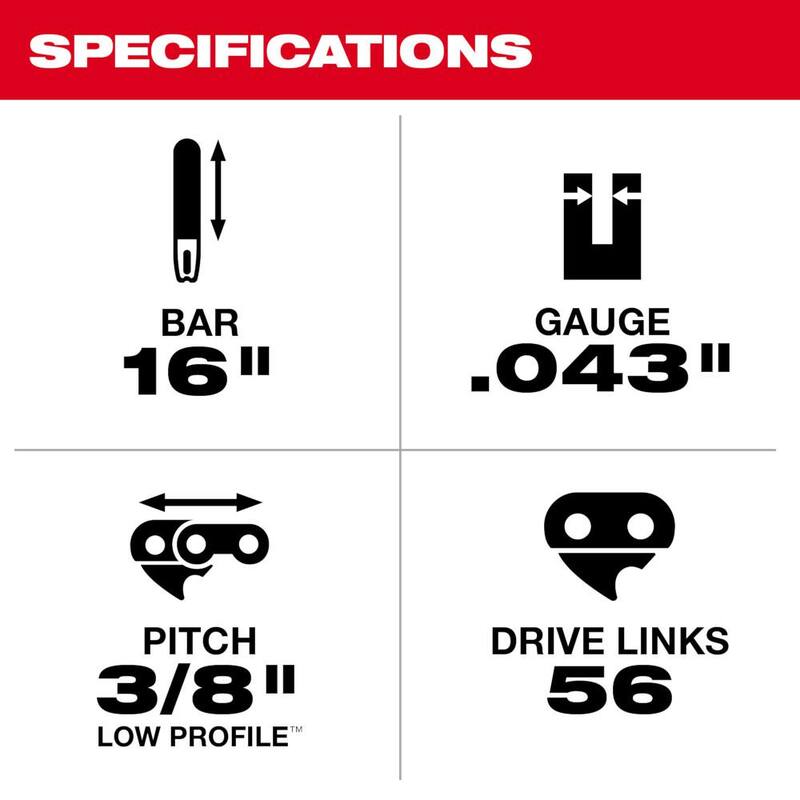 Milwaukee 16 in. Chainsaw Chain (2-Pack) - 49-16-2715-49-16-2715