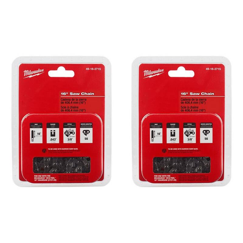 Milwaukee 16 in. Chainsaw Chain (2-Pack) - 49-16-2715-49-16-2715