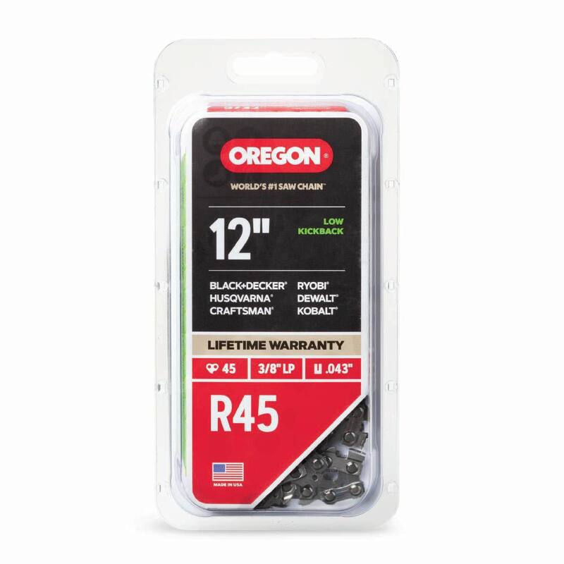 Oregon R45 Chainsaw Chain for 12 in. Bar, Fits Echo, Makita, Craftsman, Husqvarna, Ryobi and more - R45-21