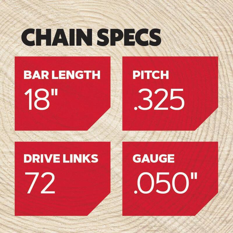 Oregon H72 Chainsaw Chain for 18 in. Bar, Fits Echo, Craftsman, Homelite, Poulan, Husqvarna, Makita and Others - H72-21