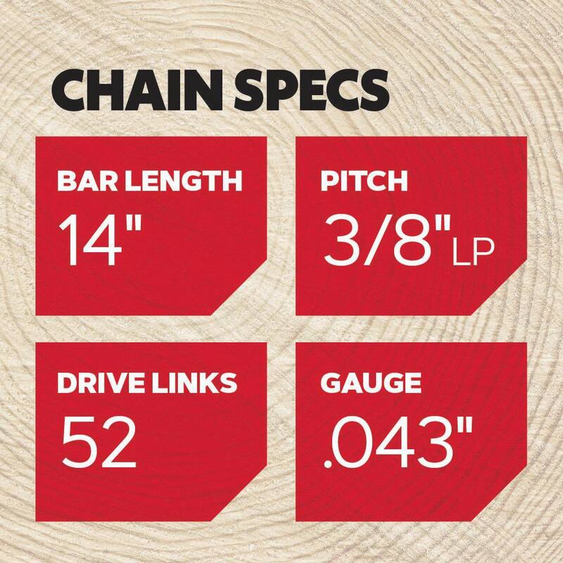 Oregon R52 Chainsaw Chain for 14 in. Bar, Fits Echo, Makita, Husqvarna, Ryobi Poulan and more - R52-21