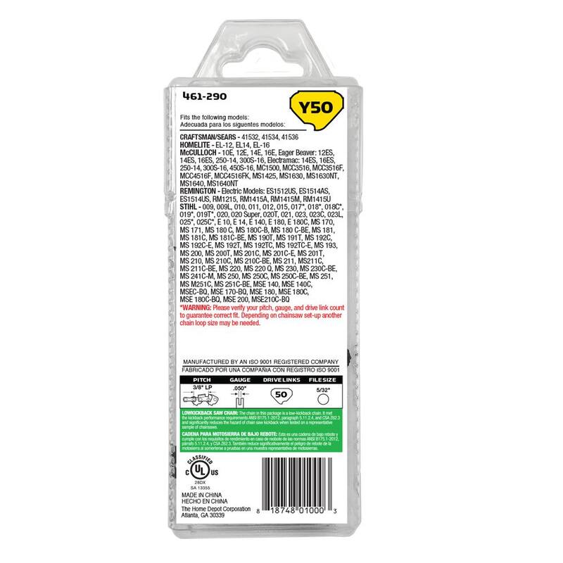 Powercare Y50 14 in. Semi Chisel Chainsaw Chain - CL15050PC2