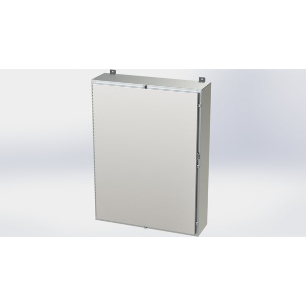Saginaw Control & Engineering 304 Stainless Steel Electrical Enclosures, 48 in H, 10 in D, 36 in W, NEMA 4X, Hinged - SCE-48H3610SSLP