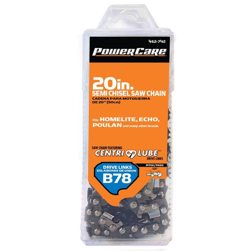 Powercare 20 in. B78 Semi Chisel Chainsaw Chain 78 Link - CL25078PC2