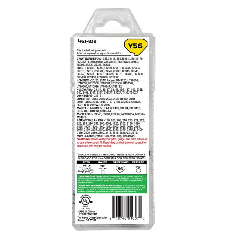 Powercare 16 in. 56 Link Chainsaw Chain - CL15056PC2
