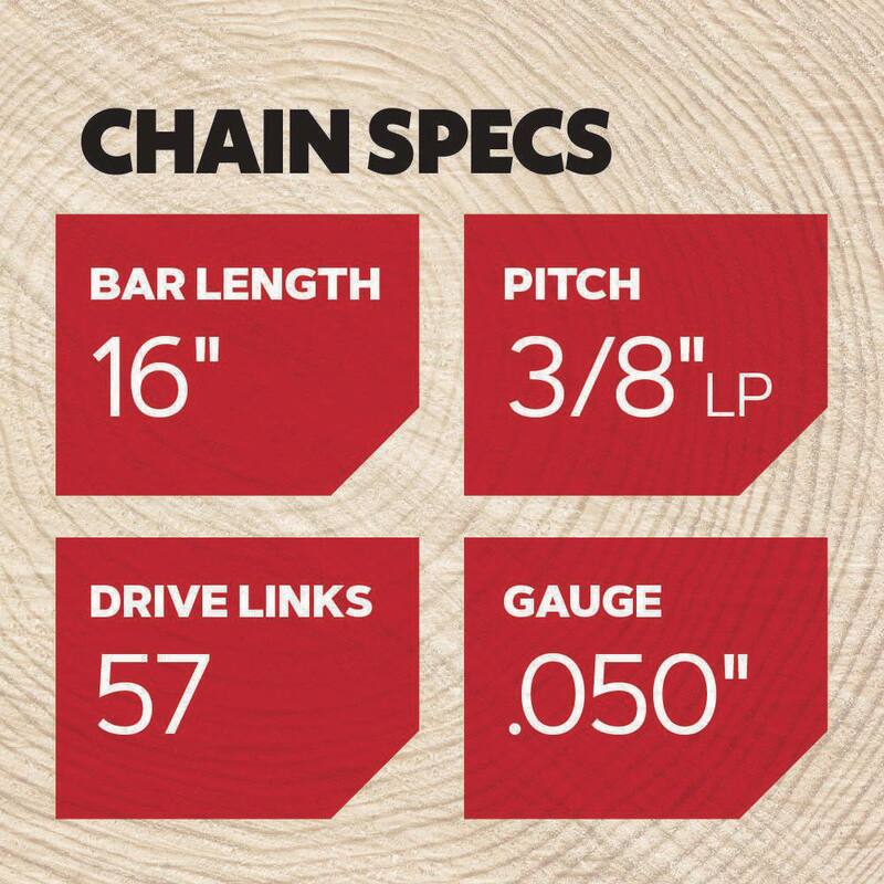 Oregon S57 AdvanceCut Chainsaw Chain for 16 in. Bar -57 Drive Links - fits Cub Cadet, Echo, John Deere, Shindaiwa and More - S57-21