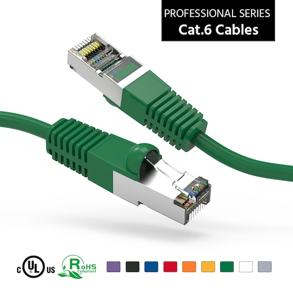 Cable de red Ethernet CAT6 apantallado (SSTP) con botas - 5 pies - Verde - 100804GN