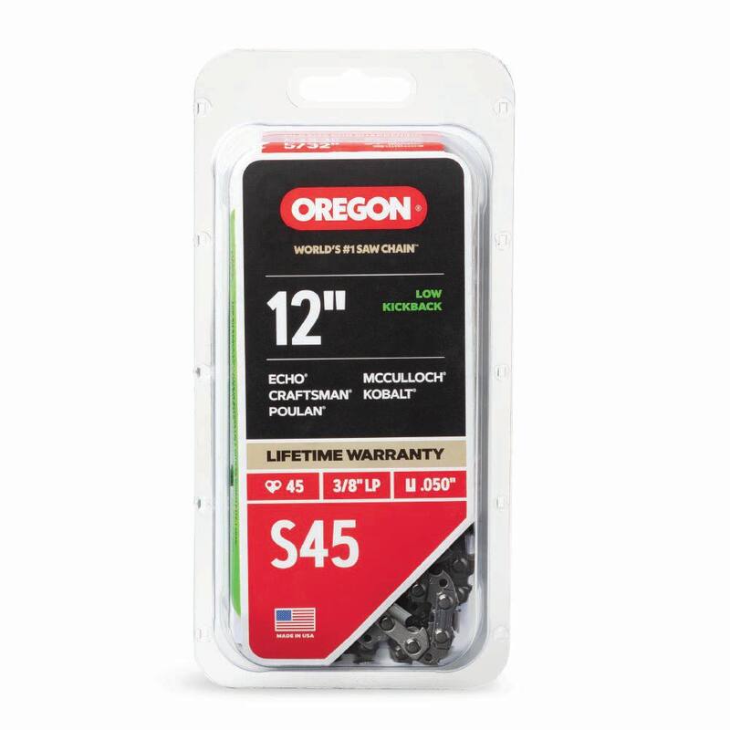 Oregon S45 Chainsaw Chain for 12 in. Bar, Fits Echo, Craftsman, Poulan, Makita, Remington, Husqvarna and more - S45-21