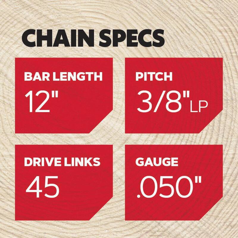 Oregon S45 Chainsaw Chain for 12 in. Bar, Fits Echo, Craftsman, Poulan, Makita, Remington, Husqvarna and more - S45-21