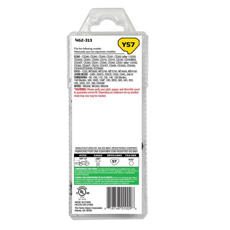 Powercare 16 in. Chainsaw Chain, 57 Link - CL15057PC2