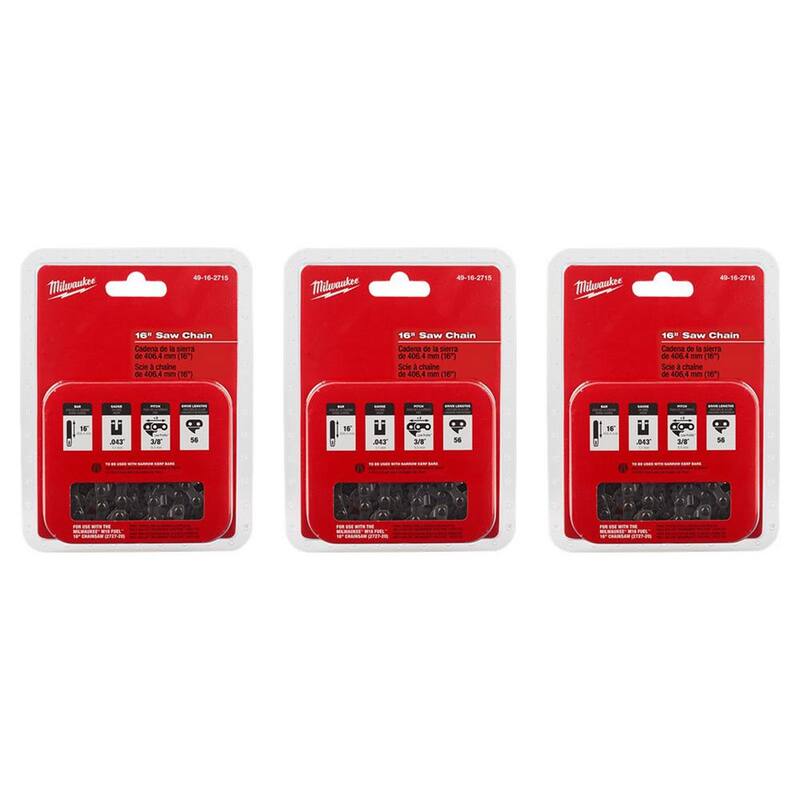 Milwaukee 16 in. Chainsaw Chain (3-Pack) - 49-16-2715-49-16-2715-49-16-2715