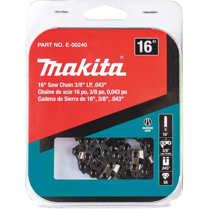 Makita 16 In. 0.043 in. Chainsaw Chain, 3/8 in. LP - E-00240