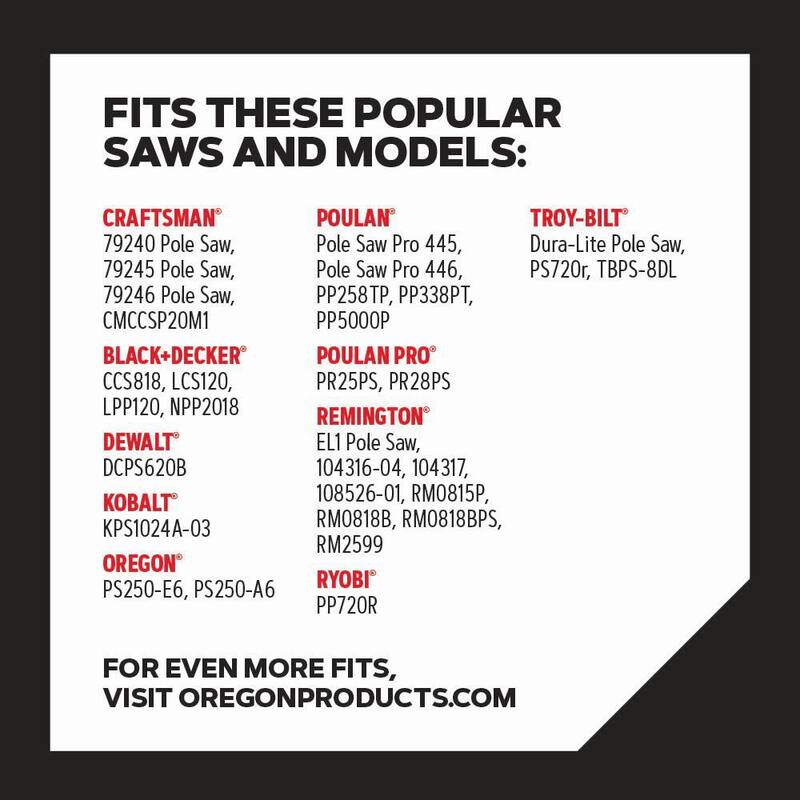 Oregon R34 Polesaw Chain for 8 in. Bar, Fits Poulan, Remington, Craftsman, Black + Decker, Ryobi, DeWalt and more - R34-21