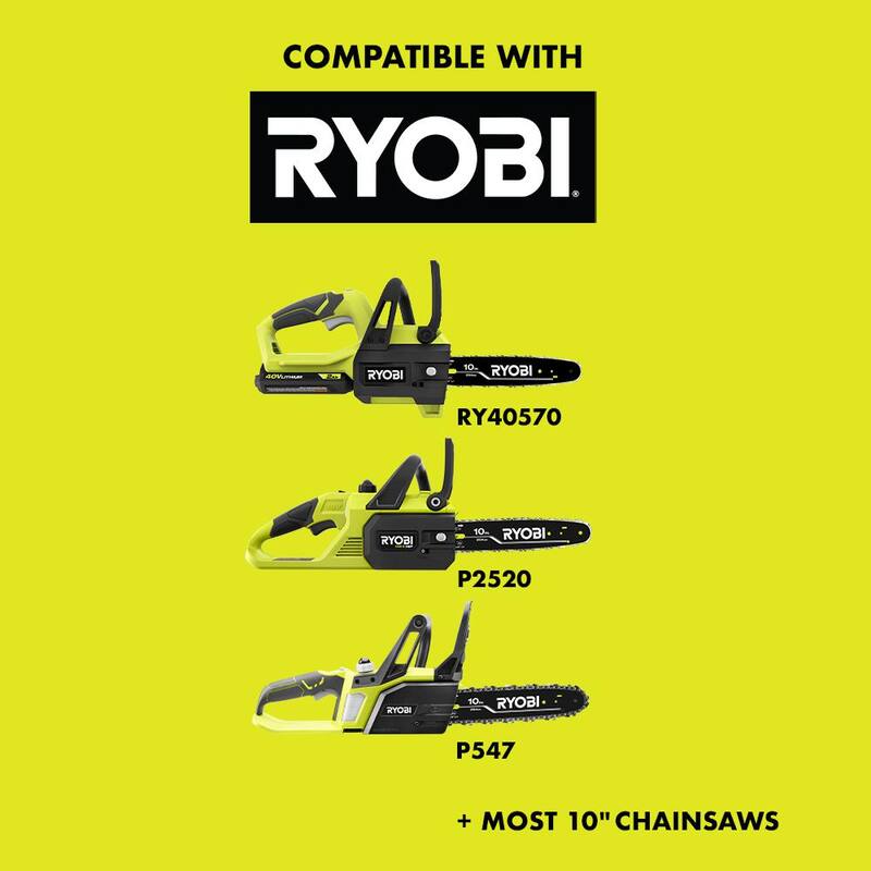 RYOBI 10 in. 0.043-Gauge Replacement Chainsaw Chain, 40 Links (4-Pack) - RY10C1-4