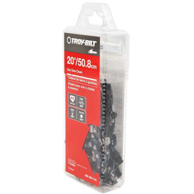 Troy-Bilt Original Equipment 20 in. 0.050 in. Gauge Chainsaw Chain for Gas Chainsaws with 78 Links, Replaces OE# 713-05044 - 490-700-Y118