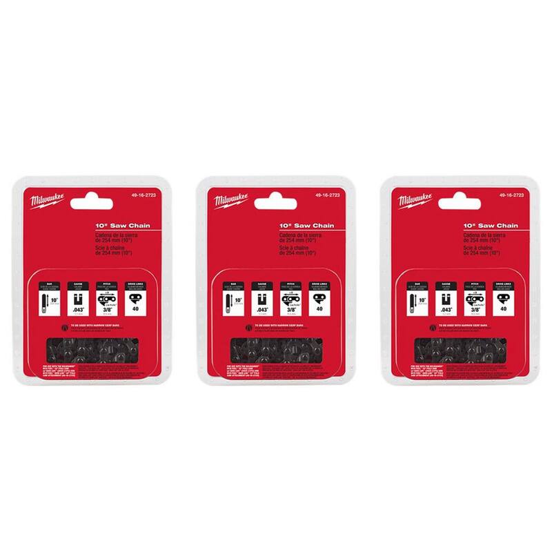 Milwaukee 10 in. Saw Chain (3-Pack) - 49-16-2723-49-16-2723-49-16-2723