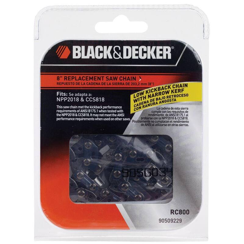 BLACK+DECKER 8 in. Replacement Chain for NPP2018 and CS818 18-Volt Ni-Cad Battery Powered Cordless Pole and Chainsaws - RC800