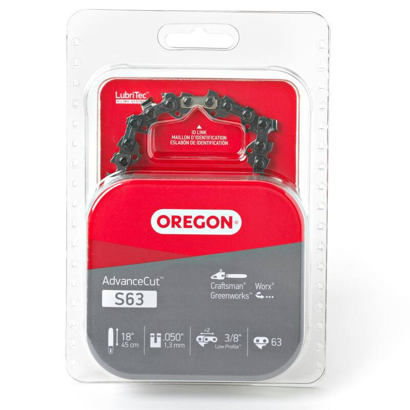 Oregon S63 Chainsaw Chain for 18 in. Bar Fits Craftsman, Worx, and Greenworks - S63
