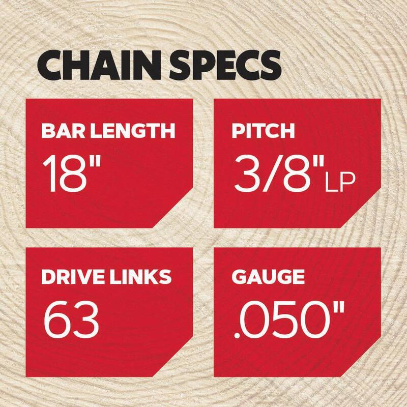 Oregon S63 Chainsaw Chain for 18 in. Bar Fits Craftsman, Worx, and Greenworks - S63
