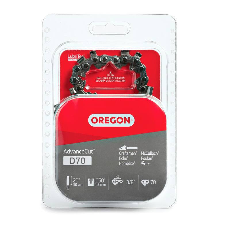 Oregon D70 Chainsaw Chain for 20 in. Bar Fits Echo, Homelite, McCulloch, Poulan, Craftsman, Makita, Skil and more - D70