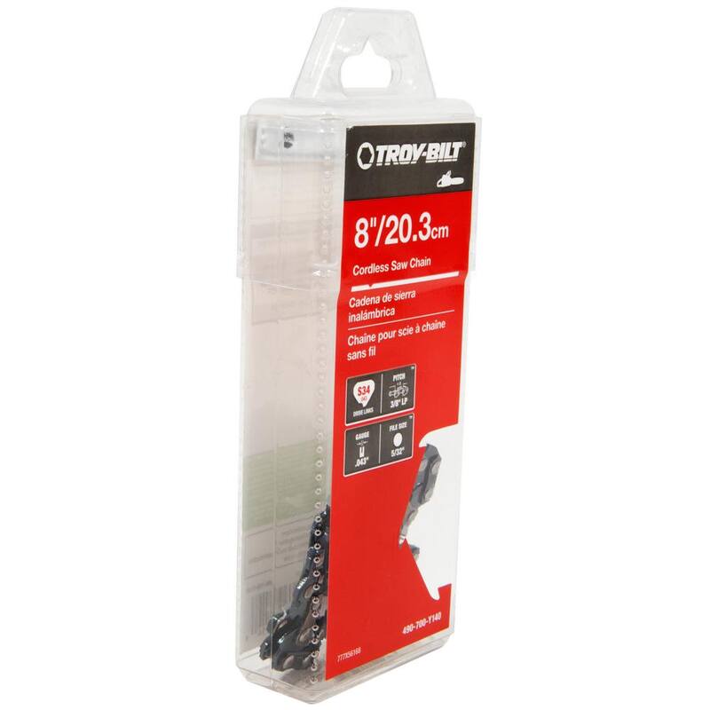 Troy-Bilt Original Equipment 8 in., 0.043 in. Gauge Chainsaw Chain for Gas Pole Saws with 34 Links, Replaces OE# 777X56168 - 490-700-Y140