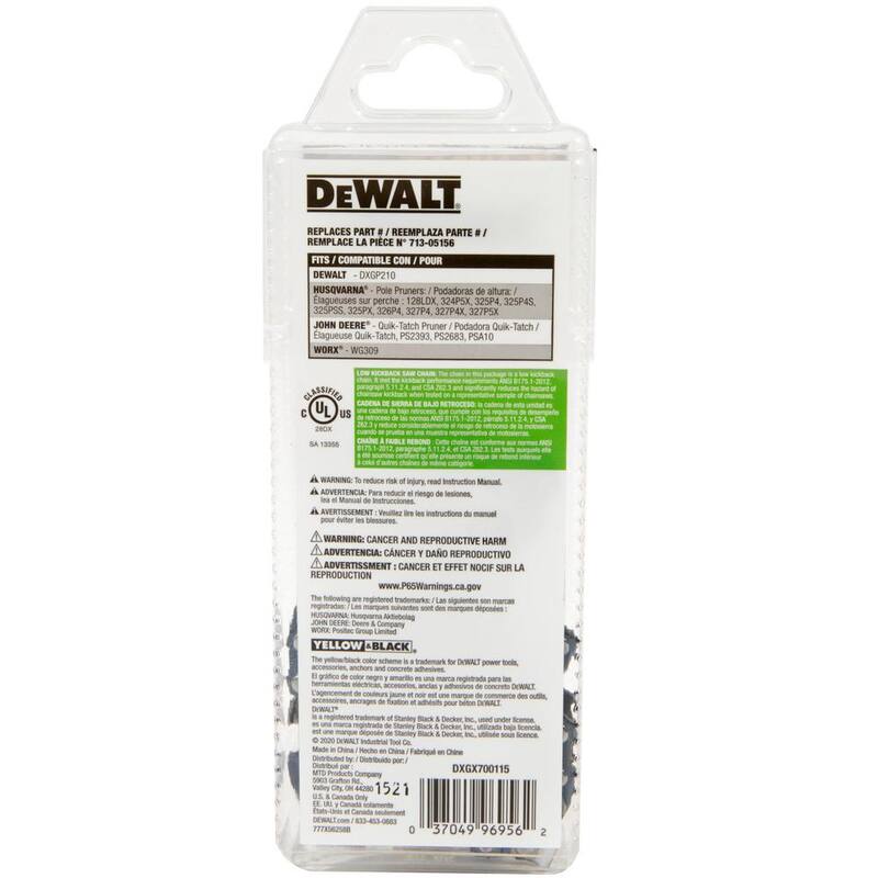 DEWALT 10 in. 0.050 in. Gauge Original Equipment Chainsaw Chain for Gas Pole Saws with 40 Links - DXGX700115