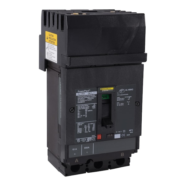 Square D Molded Case Circuit Breaker, HJA Series, 30A, 2 Pole, 600V AC, 100kA at 240V AC - HJA260301