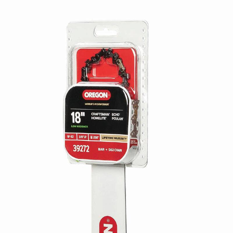 Oregon 18 in. Chainsaw Bar & S62 Chain, Fits Echo, Craftsman, Poulan, Homlite, Makita, Ryobi, Husqvarna and more (39272) - 18A041S62-21