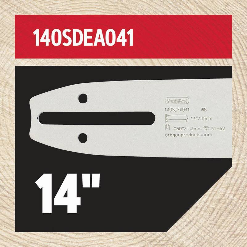 Oregon 14 in. Chainsaw Bar and S52 Chain, Fits Echo, Craftsman, Poulan, Homelite, Makita, Husqvarna, Ryobi and More (27856) - 14A041S52-23