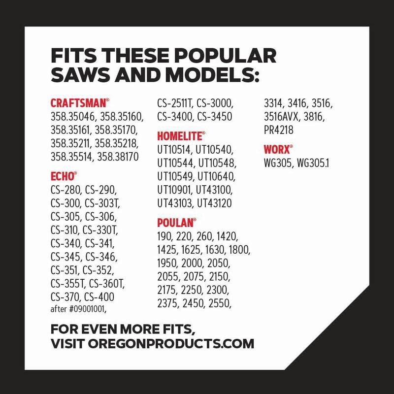 Oregon 14 in. Chainsaw Bar and S52 Chain, Fits Echo, Craftsman, Poulan, Homelite, Makita, Husqvarna, Ryobi and More (27856) - 14A041S52-23