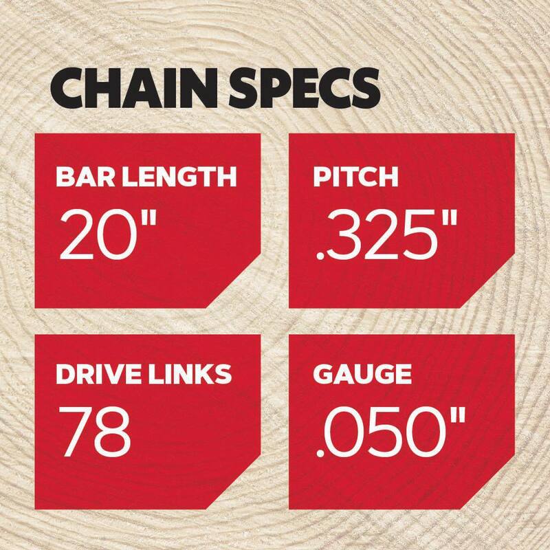 Oregon 20 in. Chainsaw Bar and H78 Chain, Fits Echo, Craftsman, Homelite, Poulan, Ryobi, John Deere and more (37977) - 20K041H78-23