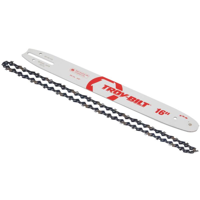 Troy-Bilt Original Equipment 16 in. Chainsaws Bar and Chain Combo for Gas with 56 Drive Links, Replaces OE# 713-05276,795-00542 - 490-700-Y126
