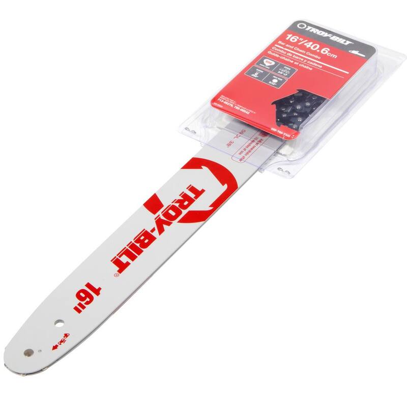 Troy-Bilt Original Equipment 16 in. Chainsaws Bar and Chain Combo for Gas with 56 Drive Links, Replaces OE# 713-05276,795-00542 - 490-700-Y126