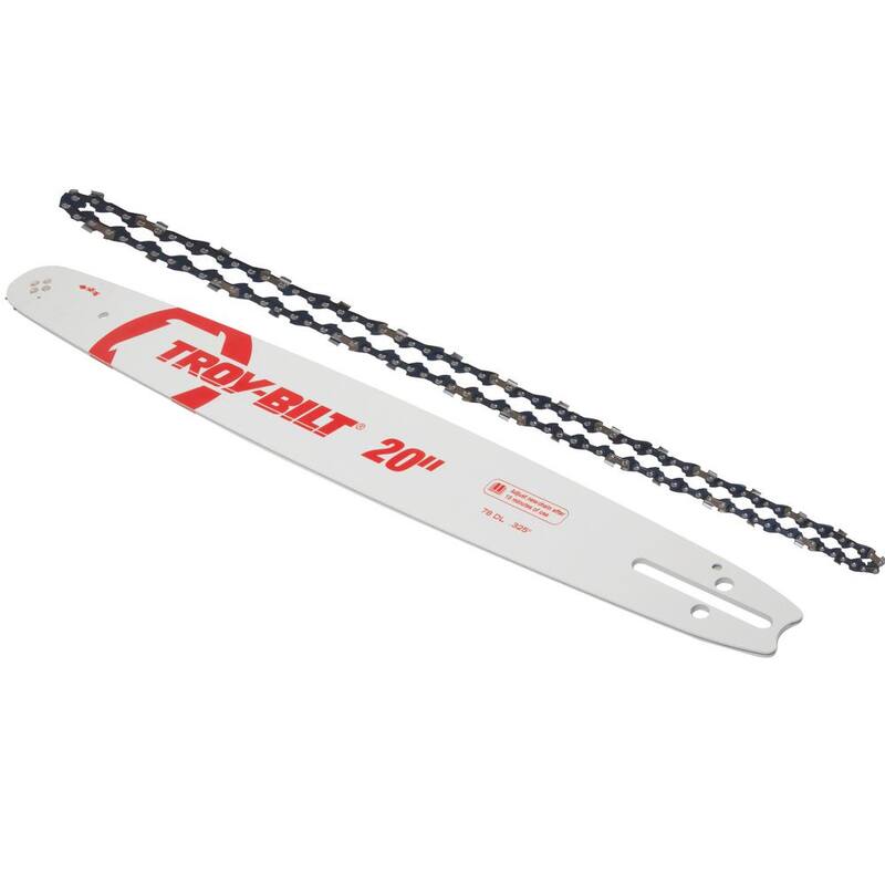 Troy-Bilt Original Equipment 20 in. Chainsaws Bar and Chain Combo for Gas with 78 Drive Links, Replaces OE# 713-05044,795-00602 - 490-700-Y121