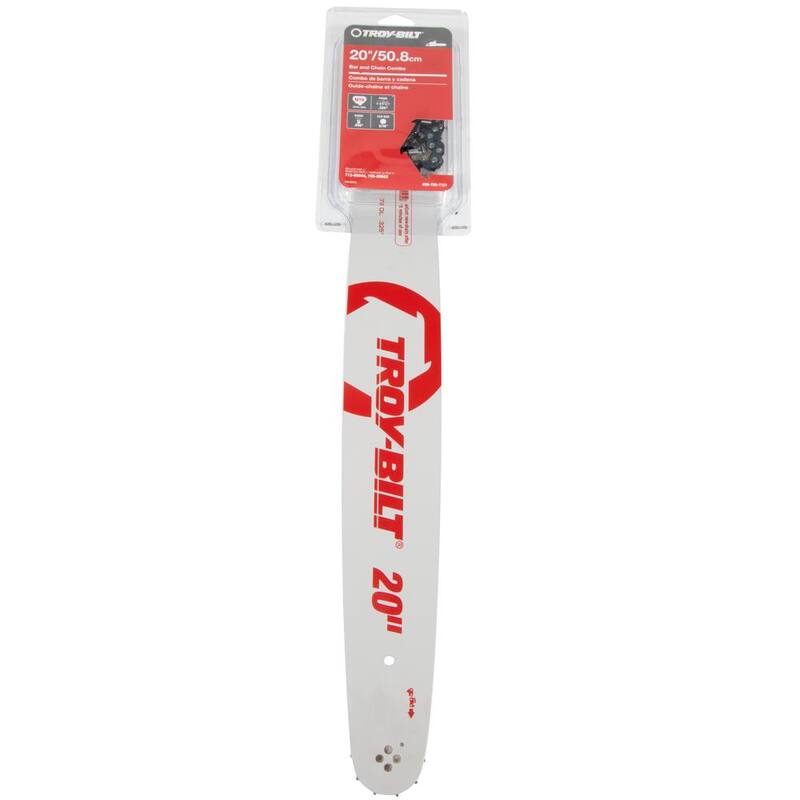 Troy-Bilt Original Equipment 20 in. Chainsaws Bar and Chain Combo for Gas with 78 Drive Links, Replaces OE# 713-05044,795-00602 - 490-700-Y121