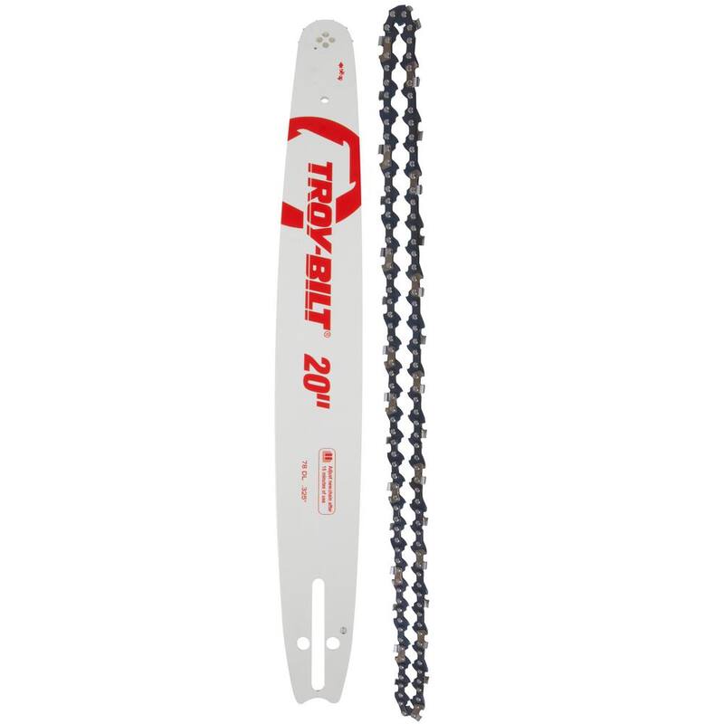 Troy-Bilt Original Equipment 20 in. Chainsaws Bar and Chain Combo for Gas with 78 Drive Links, Replaces OE# 713-05044,795-00602 - 490-700-Y121