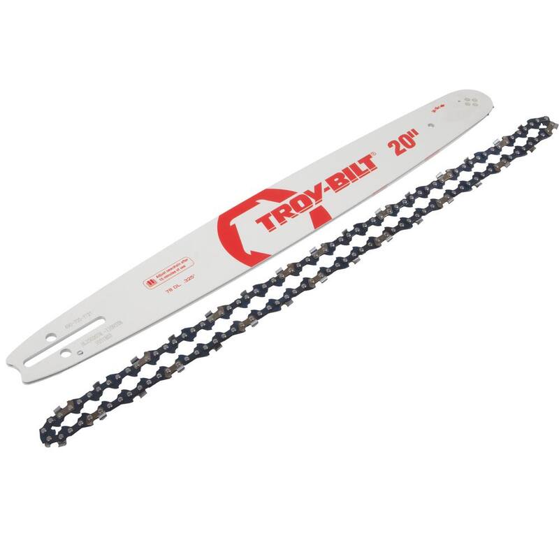 Troy-Bilt Original Equipment 20 in. Chainsaws Bar and Chain Combo for Gas with 78 Drive Links, Replaces OE# 713-05044,795-00602 - 490-700-Y121