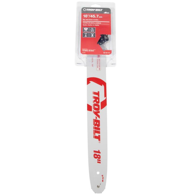 Troy-Bilt Original Equipment 18 in. Chainsaws Bar and Chain Combo for Gas with 62 Drive Links, Replaces OE# 713-05042,795-00543 - 490-700-Y127