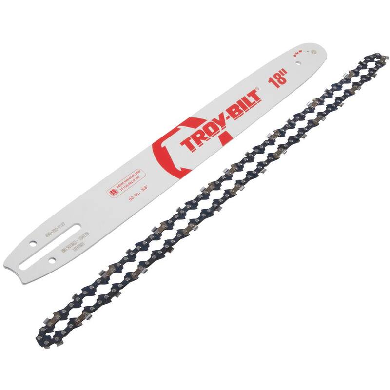 Troy-Bilt Original Equipment 18 in. Chainsaws Bar and Chain Combo for Gas with 62 Drive Links, Replaces OE# 713-05042,795-00543 - 490-700-Y127