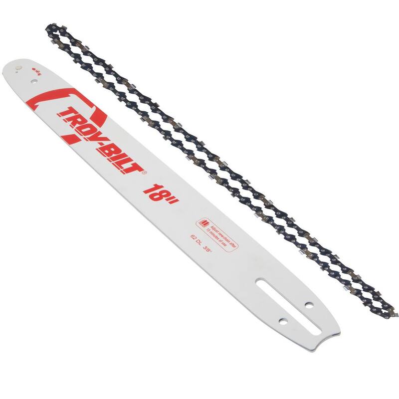 Troy-Bilt Original Equipment 18 in. Chainsaws Bar and Chain Combo for Gas with 62 Drive Links, Replaces OE# 713-05042,795-00543 - 490-700-Y127