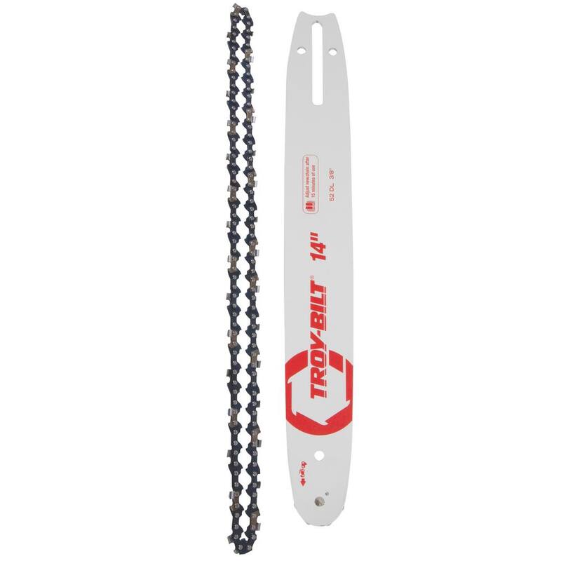 Troy-Bilt Original Equipment 14 in. Chainsaws Bar and Chain Combo for Gas with 52 Drive Links, Replaces OE# 713-05277,795-00782 - 490-700-Y125