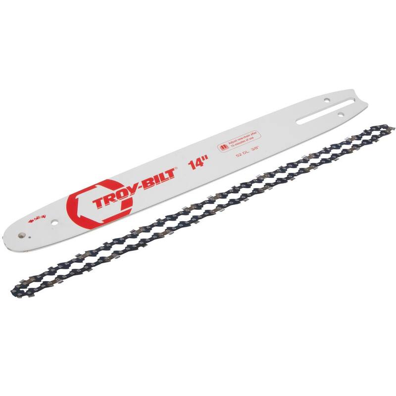 Troy-Bilt Original Equipment 14 in. Chainsaws Bar and Chain Combo for Gas with 52 Drive Links, Replaces OE# 713-05277,795-00782 - 490-700-Y125