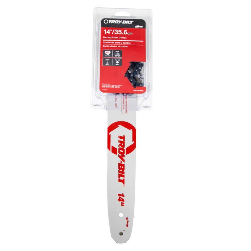 Troy-Bilt Original Equipment 14 in. Chainsaws Bar and Chain Combo for Gas with 52 Drive Links, Replaces OE# 713-05277,795-00782 - 490-700-Y125