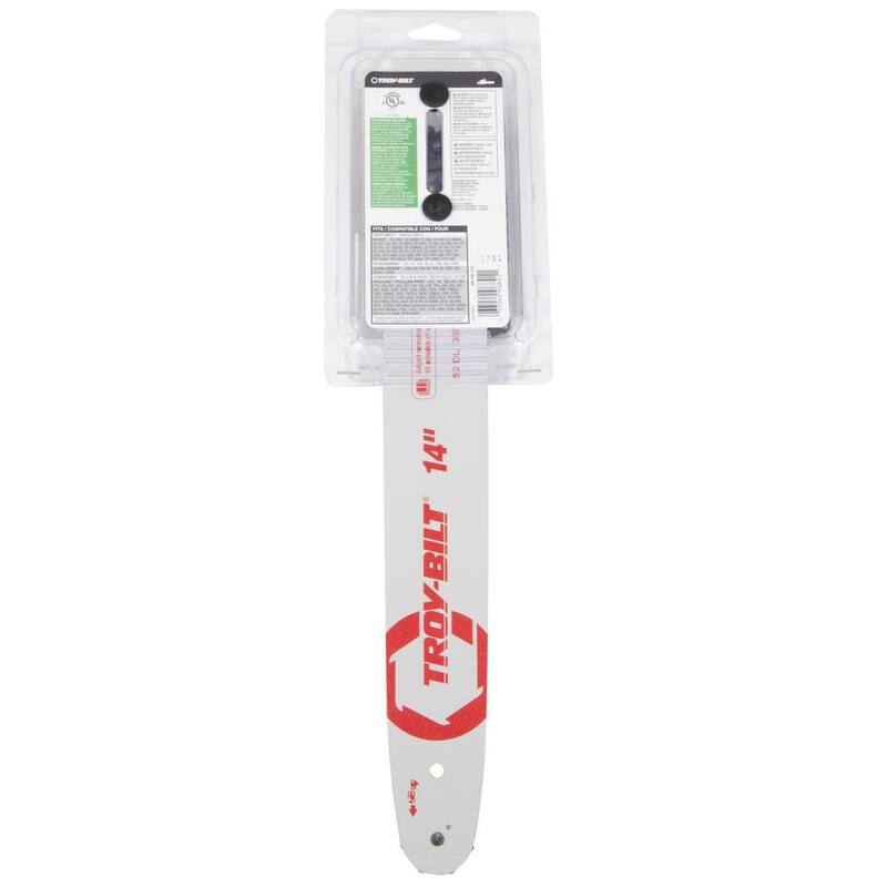 Troy-Bilt Original Equipment 14 in. Chainsaws Bar and Chain Combo for Gas with 52 Drive Links, Replaces OE# 713-05277,795-00782 - 490-700-Y125